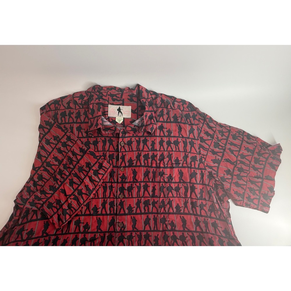 Reyn Spooner Elvis Presley Silhouette Red Rayon Shirt Mens XXL